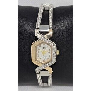 Women's Glam & Glam White Dial Two Tone Gold Silver Expansion Band Watch 11